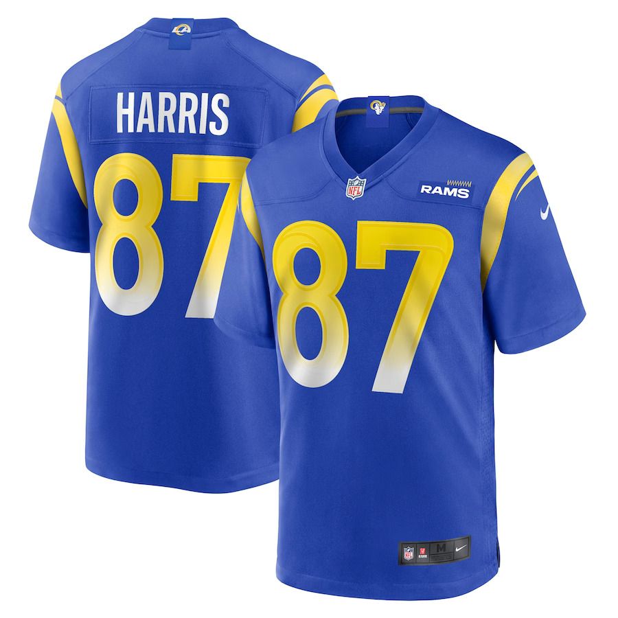 Men Los Angeles Rams 87 Jacob Harris Nike Royal Game Player NFL Jersey